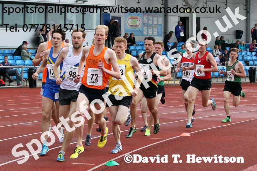 Mens  senior 1500 metres, Northern Senior and Under-20s Track and Field Champs., Manchester. Photo: David T. Hewitson/Sports for All Pics
